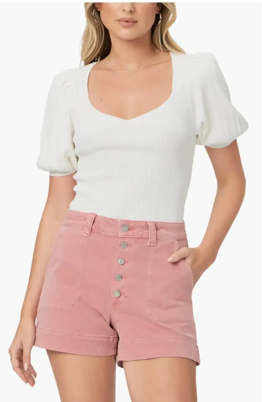 PAIGE New Mayslie Denim Shorts in PInk // 31
